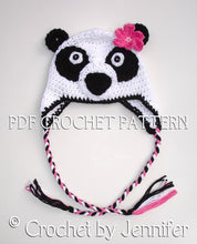 Load image into Gallery viewer, Crochet Pattern for Panda Bear Hat | Crochet Hat Pattern | Hat Crocheting Pattern | DIY Written Crochet Instructions
