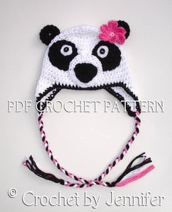 Crochet Pattern for Panda Bear Hat | Crochet Hat Pattern | Hat Crocheting Pattern | DIY Written Crochet Instructions