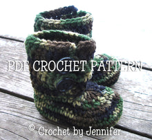 Load image into Gallery viewer, Crochet Pattern for Button Loop Booties | Crochet Baby Shoes Pattern | Baby Booties Crocheting Pattern | DIY Written Crochet Instructions
