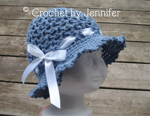 Crochet Pattern for Ava Sun Hat | Crochet Hat Pattern | Hat Crocheting Pattern | DIY Written Crochet Instructions