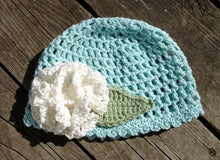 Load image into Gallery viewer, Crochet Pattern for Spring Bloom Beanie Flower Hat | Crochet Hat Pattern | Hat Crocheting Pattern | DIY Written Crochet Instructions
