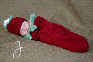 Crochet Pattern for Berrylicious Strawberry Cocoon | Crochet Snuggle Sack Pattern | Baby Cocoon Crocheting Pattern | DIY Written Crochet Instructions