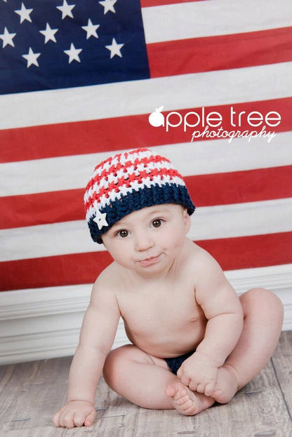 Crochet Pattern for Patriotic Stars & Stripes Olympic Beanie | Crochet Hat Pattern | Hat Crocheting Pattern | DIY Written Crochet Instructions