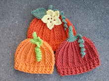Load image into Gallery viewer, Crochet Pattern for Pumpkin Beanie | Crochet Hat Pattern | Hat Crocheting Pattern | DIY Written Crochet Instructions
