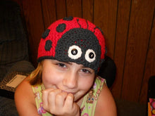 Load image into Gallery viewer, Crochet Pattern for Love Bug Ladybug Beanie | Crochet Hat Pattern | Hat Crocheting Pattern | DIY Written Crochet Instructions
