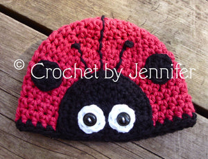 Crochet Pattern for Love Bug Ladybug Beanie | Crochet Hat Pattern | Hat Crocheting Pattern | DIY Written Crochet Instructions