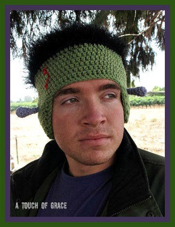 Crochet Pattern for Frankenstein Monster Hat | Crochet Hat Pattern | Hat Crocheting Pattern | DIY Written Crochet Instructions