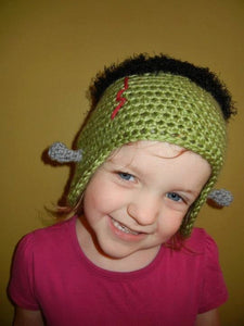 Crochet Pattern for Frankenstein Monster Hat | Crochet Hat Pattern | Hat Crocheting Pattern | DIY Written Crochet Instructions