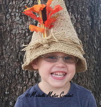 Load image into Gallery viewer, Crochet Pattern for Halloween Scarecrow Hat | Crochet Hat Pattern | Hat Crocheting Pattern | DIY Written Crochet Instructions
