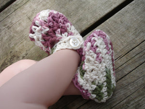 Crochet Pattern for Petite Mary Jane Slippers Baby Booties | Crochet Baby Shoes Pattern | Baby Booties Crocheting Pattern | DIY Written Crochet Instructions