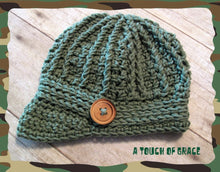 Load image into Gallery viewer, Crochet Pattern for Freedom Fighter Newsboy Beanie | Crochet Hat Pattern | Hat Crocheting Pattern | DIY Written Crochet Instructions
