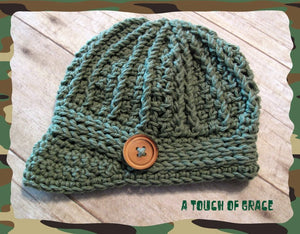 Crochet Pattern for Freedom Fighter Newsboy Beanie | Crochet Hat Pattern | Hat Crocheting Pattern | DIY Written Crochet Instructions
