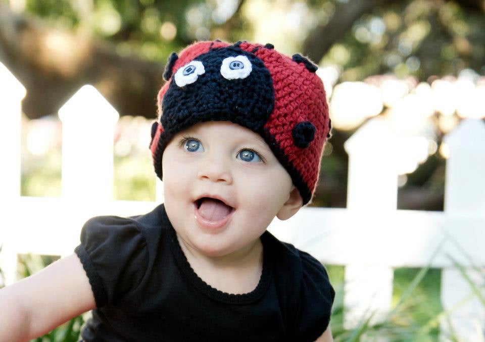 Crochet 2024 ladybug hat