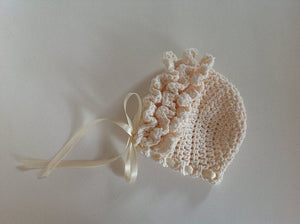 Crochet Pattern for Ruffle Baby Bonnet | Crochet Baby Bonnet Pattern | Baby Hat Crocheting Pattern | DIY Written Crochet Instructions