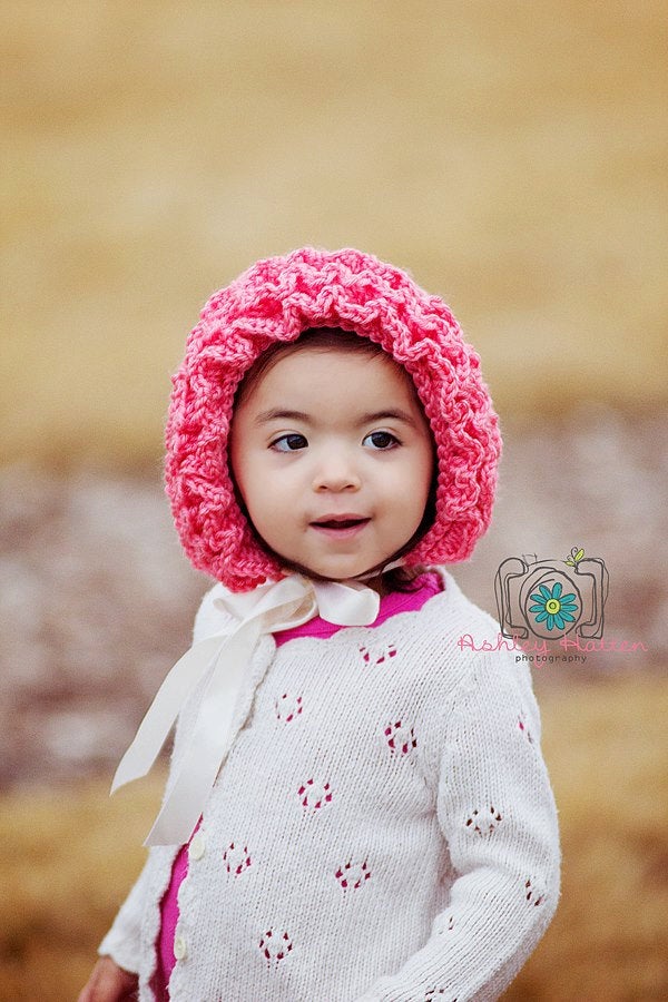 Crochet Pattern for Ruffle Baby Bonnet | Crochet Baby Bonnet Pattern | Baby Hat Crocheting Pattern | DIY Written Crochet Instructions