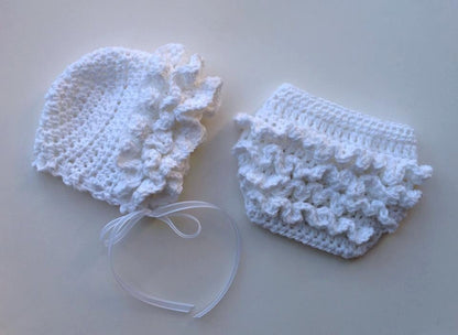 Crochet Pattern for Ruffle Baby Bonnet | Crochet Baby Bonnet Pattern | Baby Hat Crocheting Pattern | DIY Written Crochet Instructions
