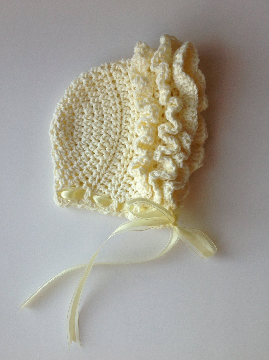 Crochet Pattern for Ruffle Baby Bonnet | Crochet Baby Bonnet Pattern | Baby Hat Crocheting Pattern | DIY Written Crochet Instructions