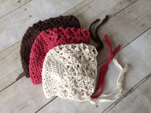 Load image into Gallery viewer, Crochet Pattern for Fleurette Baby Bonnet | Crochet Baby Bonnet Pattern | Baby Hat Crocheting Pattern | DIY Written Crochet Instructions
