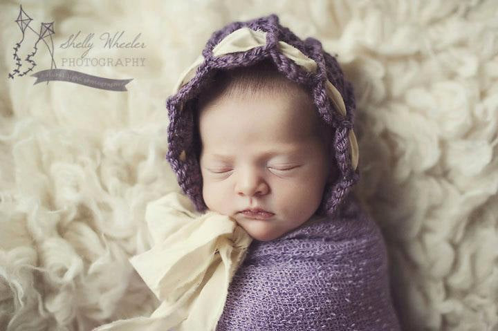 Crochet Pattern for Ashlyn Baby Bonnet | Crochet Baby Bonnet Pattern | Baby Hat Crocheting Pattern | DIY Written Crochet Instructions