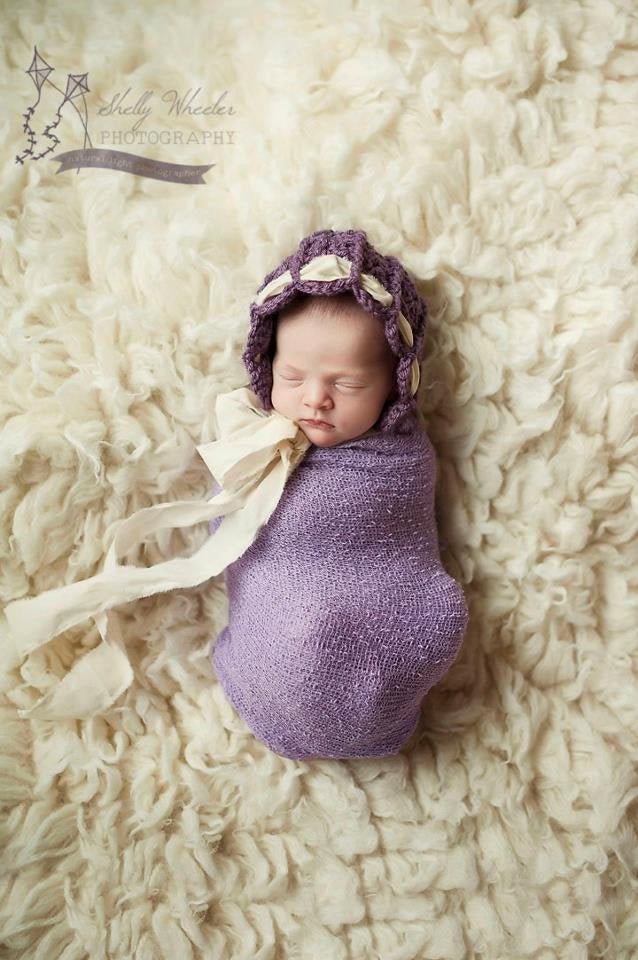 Crochet Pattern for Ashlyn Baby Bonnet | Crochet Baby Bonnet Pattern | Baby Hat Crocheting Pattern | DIY Written Crochet Instructions