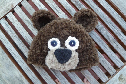 Crochet Pattern for Fuzzy Bear Hat | Crochet Hat Pattern | Hat Crocheting Pattern | DIY Written Crochet Instructions
