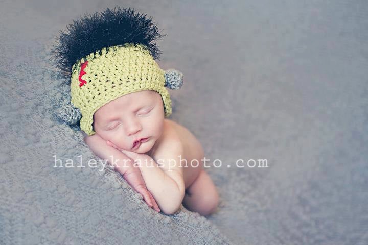 Crochet Pattern for Frankenstein Monster Hat | Crochet Hat Pattern | Hat Crocheting Pattern | DIY Written Crochet Instructions