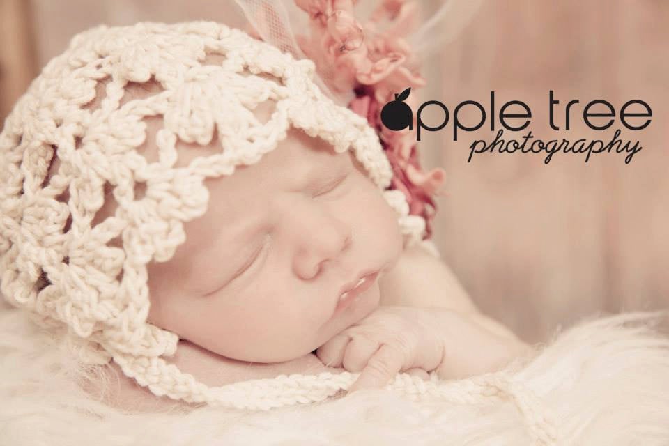 Crochet Pattern for Fleurette Baby Bonnet | Crochet Baby Bonnet Pattern | Baby Hat Crocheting Pattern | DIY Written Crochet Instructions