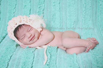 Crochet Pattern for Puff Stitch Baby Bonnet | Crochet Baby Bonnet Pattern | Baby Hat Crocheting Pattern | DIY Written Crochet Instructions