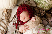 Load image into Gallery viewer, Crochet Pattern for X-Factor Baby Bonnet | Crochet Baby Bonnet Pattern | Baby Hat Crocheting Pattern | DIY Written Crochet Instructions
