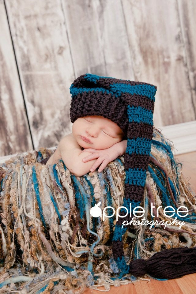 Crochet Pattern for Striped Stocking Cap, Santa or Elf Hat | Crochet Hat Pattern | Christmas Hat Crocheting Pattern | DIY Written Crochet Instructions