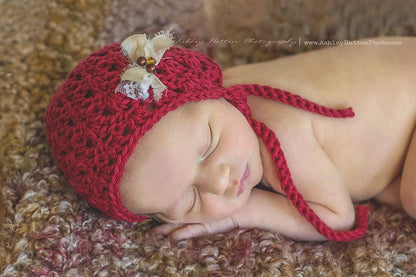 Crochet Pattern for Primrose Baby Bonnet | Crochet Baby Bonnet Pattern | Baby Hat Crocheting Pattern | DIY Written Crochet Instructions