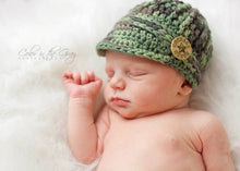 Load image into Gallery viewer, Crochet Pattern for Freedom Fighter Newsboy Beanie | Crochet Hat Pattern | Hat Crocheting Pattern | DIY Written Crochet Instructions
