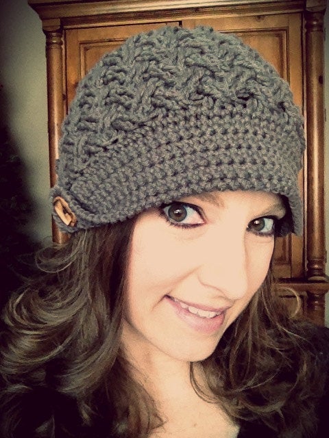 Crochet Pattern for Diagonal Weave Beanie or Newsboy | Crochet Hat Pattern | Hat Crocheting Pattern | DIY Written Crochet Instructions