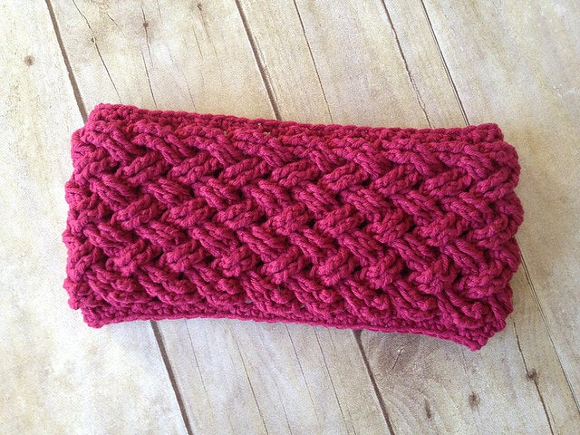 Crochet Pattern for Diagonal Weave Ear Warmer Headband | Crochet Headband Pattern | Ear Warmer Crocheting Pattern | DIY Written Crochet Instructions