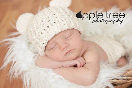 Crochet Pattern for Baby Bear Beanie | Crochet Baby Beanie Pattern | Baby Hat Crocheting Pattern | DIY Written Crochet Instructions
