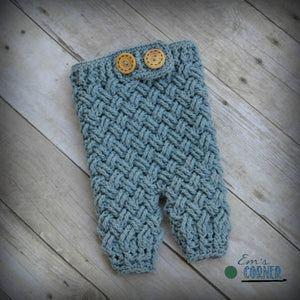 Crochet Pattern for Diagonal Weave Baby Pants | Crochet Baby Pants Pattern | Baby Pants Crocheting Pattern | DIY Written Crochet Instructions