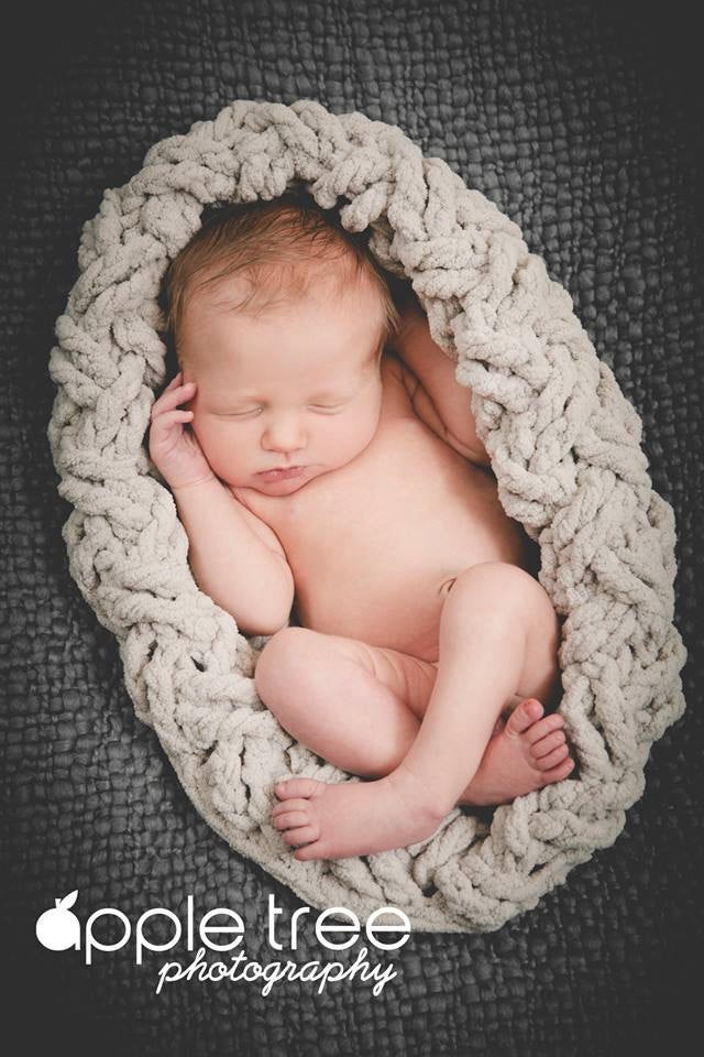Crochet Pattern for Chunky Diagonal Weave Baby Cocoon, Bowl, or Basket | Crochet Snuggle Sack Pattern | Baby Cocoon Crocheting Pattern | DIY Written Crochet Instructions