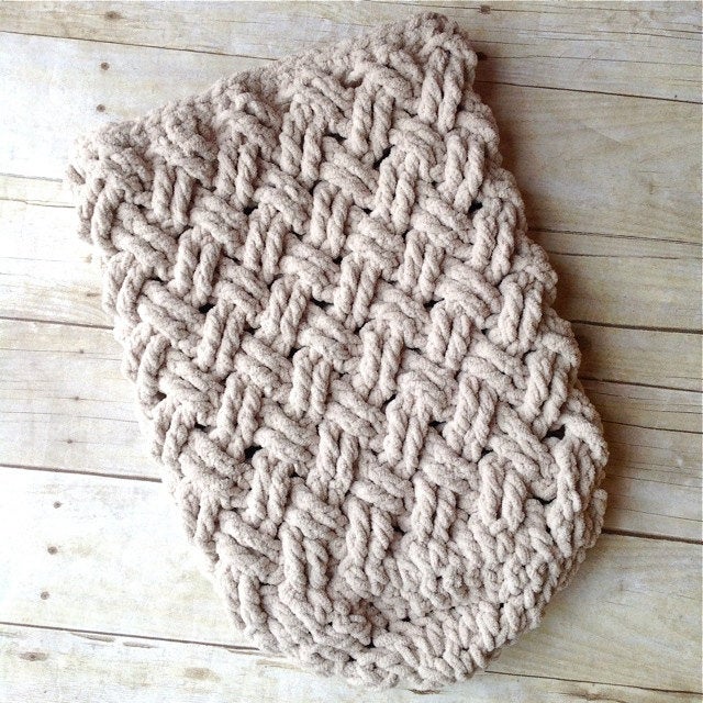 Crochet Pattern for Chunky Diagonal Weave Baby Cocoon, Bowl, or Basket | Crochet Snuggle Sack Pattern | Baby Cocoon Crocheting Pattern | DIY Written Crochet Instructions