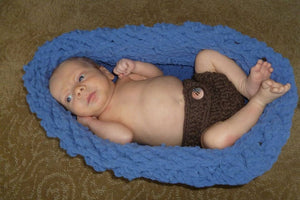 Crochet Pattern for Chunky Diagonal Weave Baby Cocoon, Bowl, or Basket | Crochet Snuggle Sack Pattern | Baby Cocoon Crocheting Pattern | DIY Written Crochet Instructions