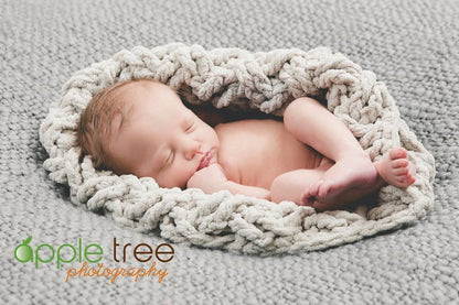 Crochet Pattern for Chunky Diagonal Weave Baby Cocoon, Bowl, or Basket | Crochet Snuggle Sack Pattern | Baby Cocoon Crocheting Pattern | DIY Written Crochet Instructions