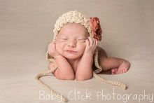 Load image into Gallery viewer, Crochet Pattern for Victorian Baby Bonnet | Crochet Baby Bonnet Pattern | Baby Hat Crocheting Pattern | DIY Written Crochet Instructions
