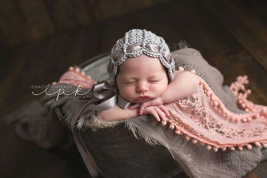 Crochet Pattern for Ashlyn Baby Bonnet | Crochet Baby Bonnet Pattern | Baby Hat Crocheting Pattern | DIY Written Crochet Instructions