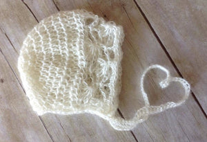 Crochet Pattern for Mohair Ella Baby Bonnet | Crochet Baby Bonnet Pattern | Baby Hat Crocheting Pattern | DIY Written Crochet Instructions
