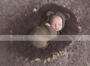 Crochet Pattern for Ribbed Baby Bear Bonnet | Crochet Baby Bonnet Pattern | Baby Hat Crocheting Pattern | DIY Written Crochet Instructions