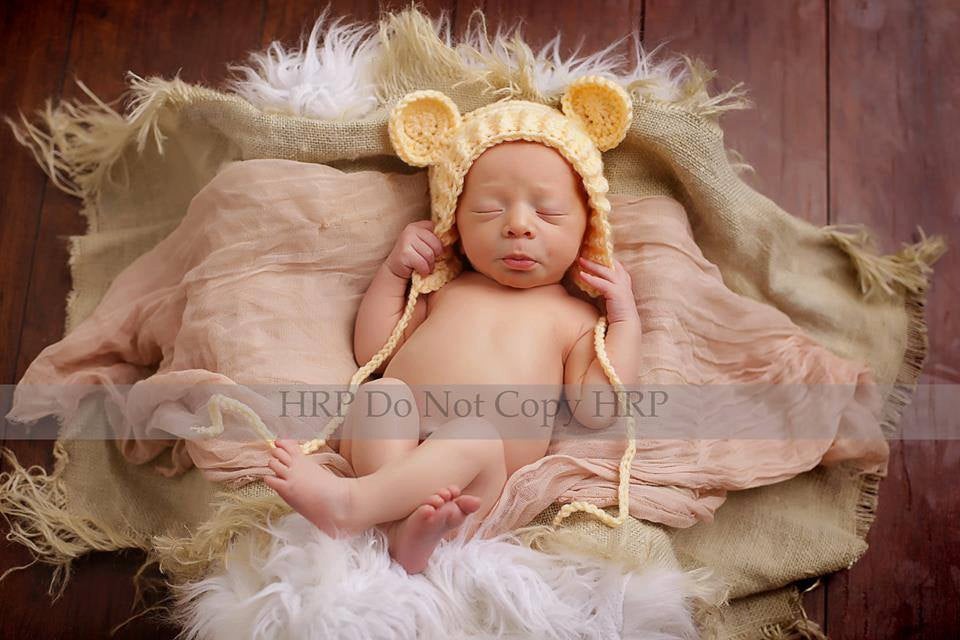 Crochet Pattern for Ribbed Baby Bear Bonnet | Crochet Baby Bonnet Pattern | Baby Hat Crocheting Pattern | DIY Written Crochet Instructions