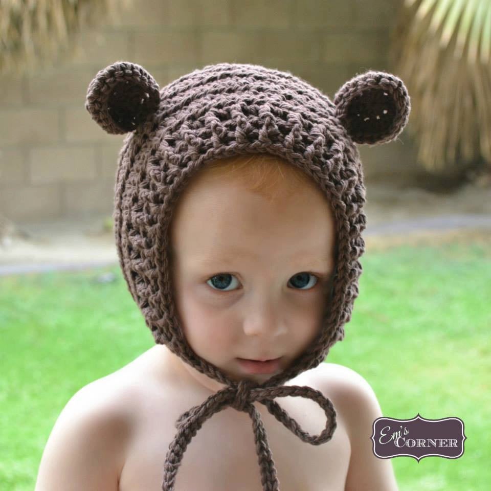 Crochet Pattern for Ribbed Baby Bear Bonnet | Crochet Baby Bonnet Pattern | Baby Hat Crocheting Pattern | DIY Written Crochet Instructions