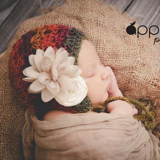 Crochet Pattern for Diagonal Spike Stitch Baby Bonnet | Crochet Baby Bonnet Pattern | Baby Hat Crocheting Pattern | DIY Written Crochet Instructions