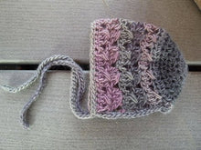 Load image into Gallery viewer, Crochet Pattern for Diagonal Spike Stitch Baby Bonnet | Crochet Baby Bonnet Pattern | Baby Hat Crocheting Pattern | DIY Written Crochet Instructions

