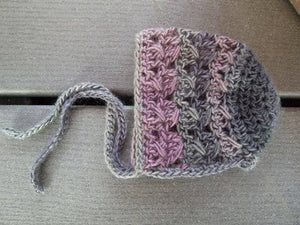 Crochet Pattern for Diagonal Spike Stitch Baby Bonnet | Crochet Baby Bonnet Pattern | Baby Hat Crocheting Pattern | DIY Written Crochet Instructions