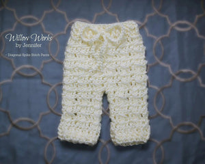 Crochet Pattern for Diagonal Spike Stitch Baby Pants or Shorties | Crochet Baby Pants Pattern | Baby Pants Crocheting Pattern | DIY Written Crochet Instructions